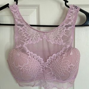 Pink lace bralette
